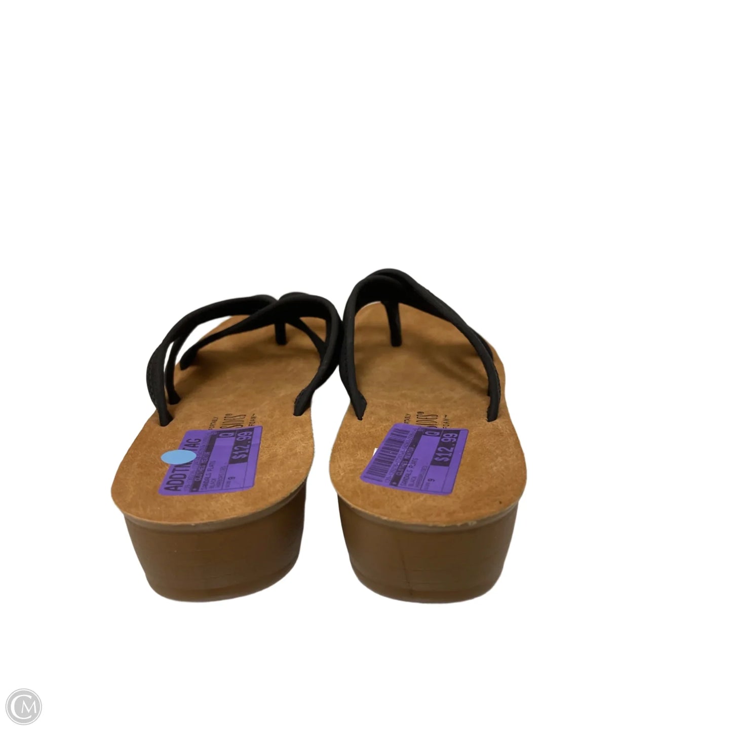 Sandals Flats By Clothes Mentor In Black, Size: 9