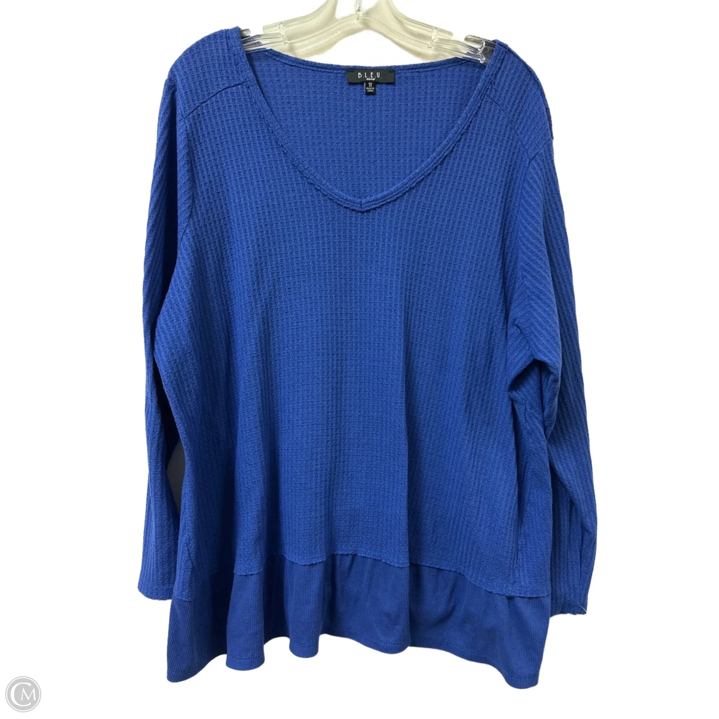 Top Long Sleeve By Bleu In Blue, Size: 1x