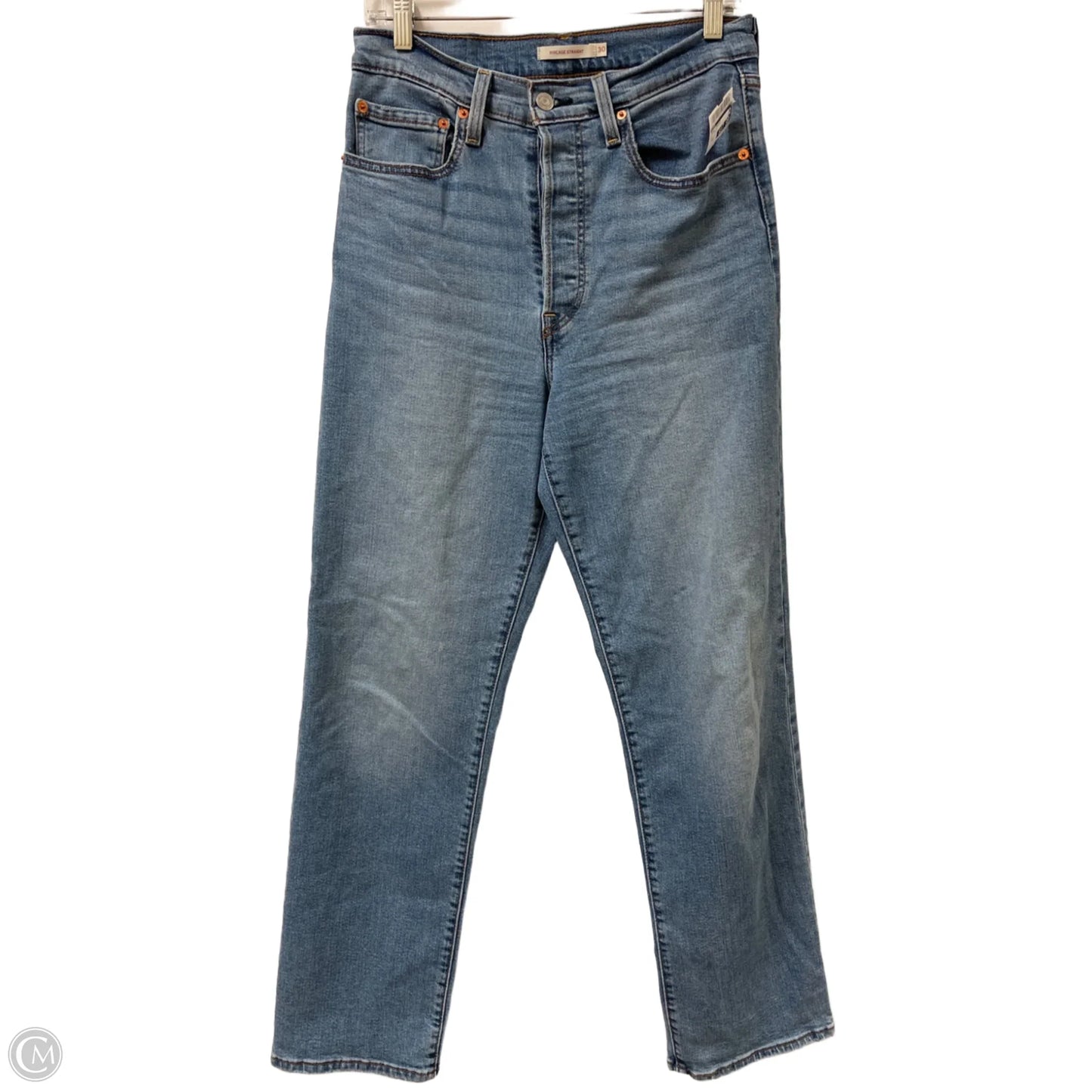 Jeans Straight By Levis In Blue Denim, Size: 10