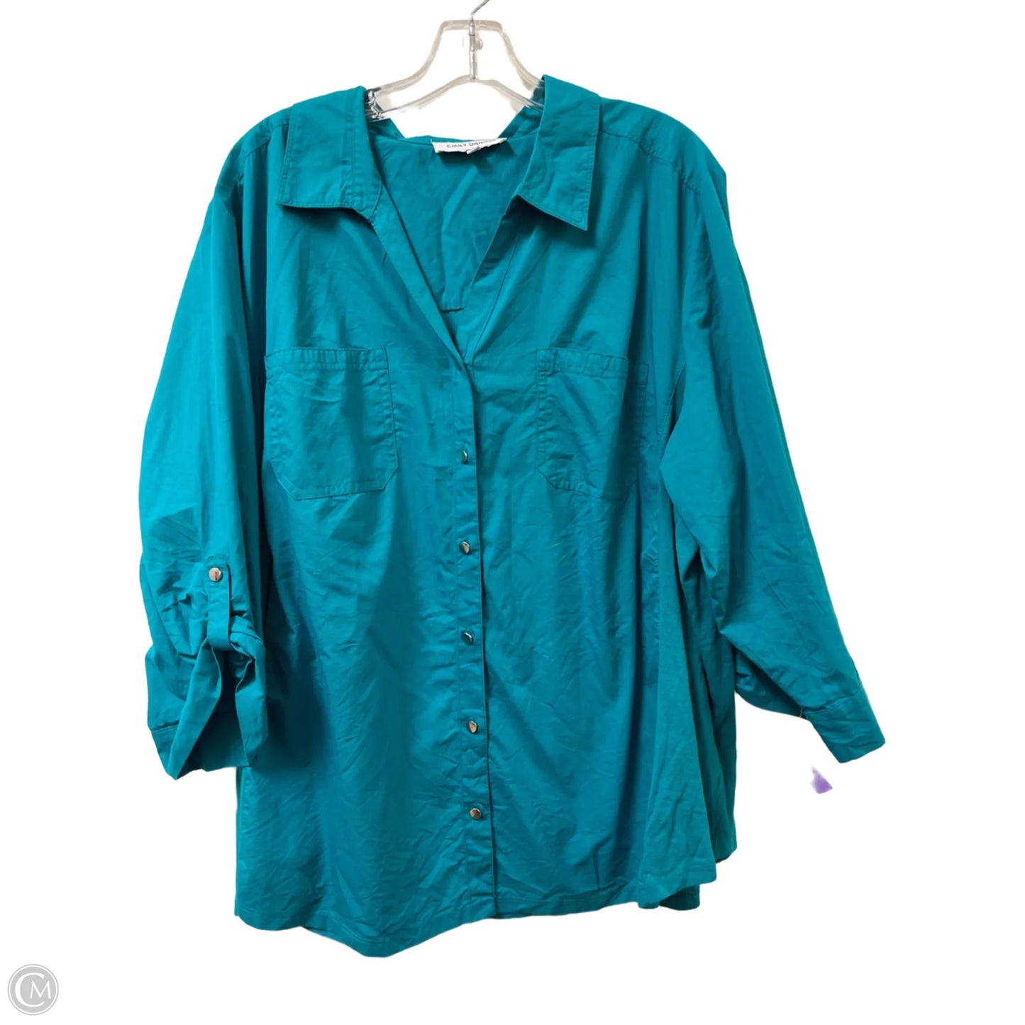 Blouse Long Sleeve By Clothes Mentor In Blue, Size: 3x