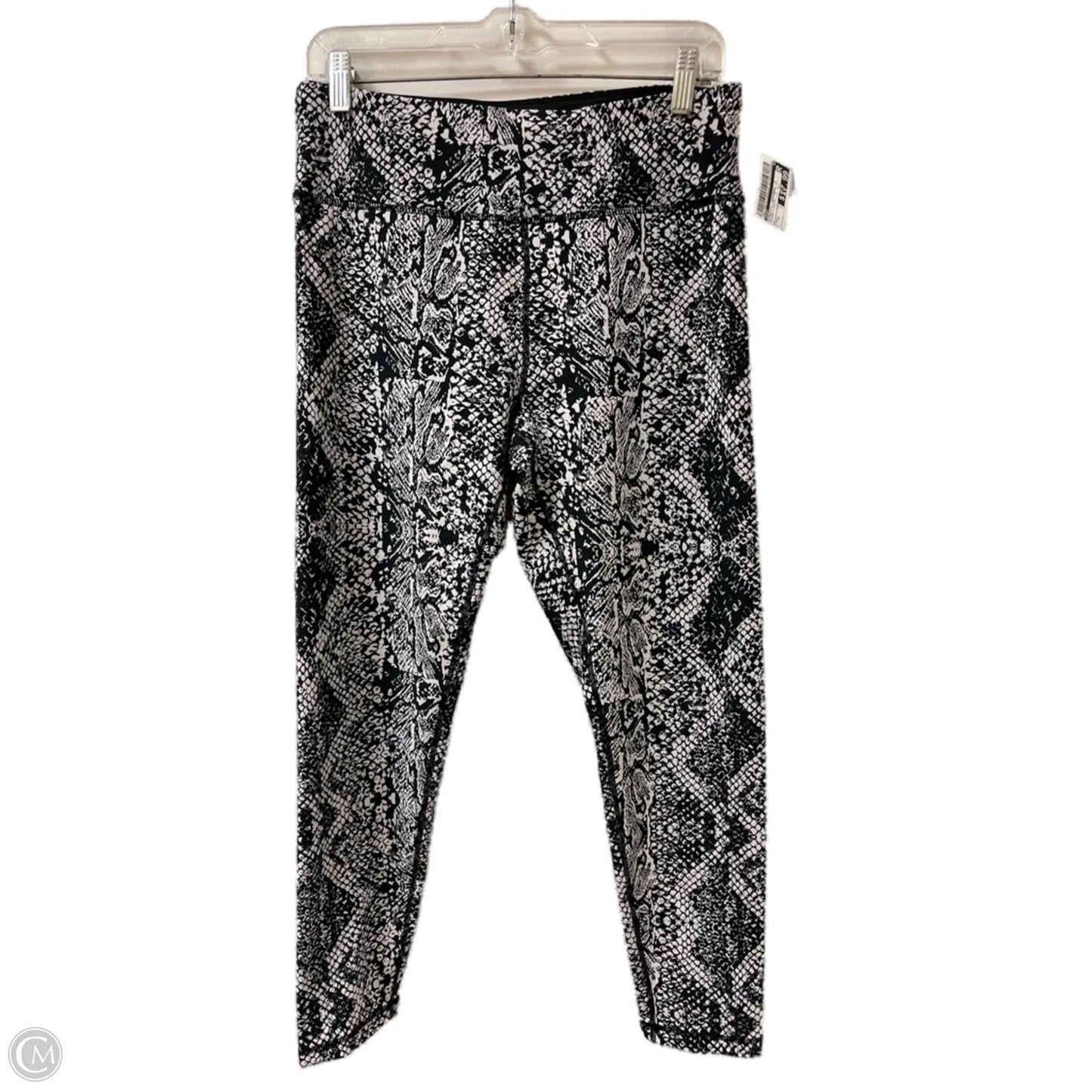 Athletic Leggings By Dkny In Black & White, Size: L