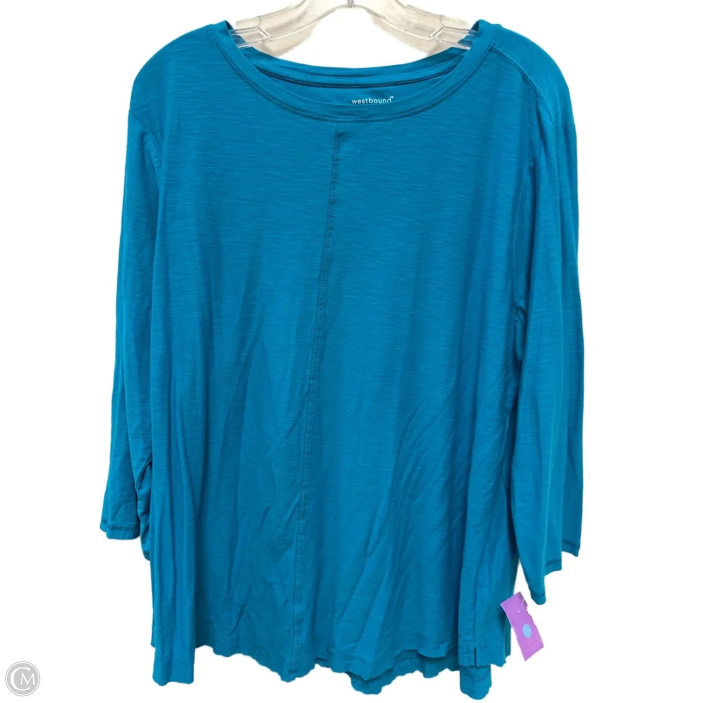 Top Long Sleeve By West Bound In Blue, Size: 1x
