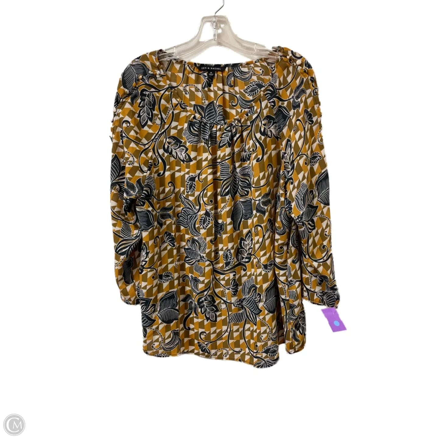 Top Long Sleeve By Zac And Rachel In Yellow, Size: Xl