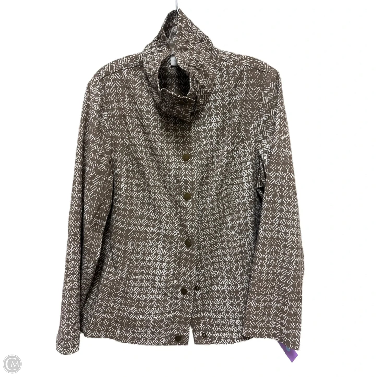 Blouse Long Sleeve By Chicos In Brown, Size: L