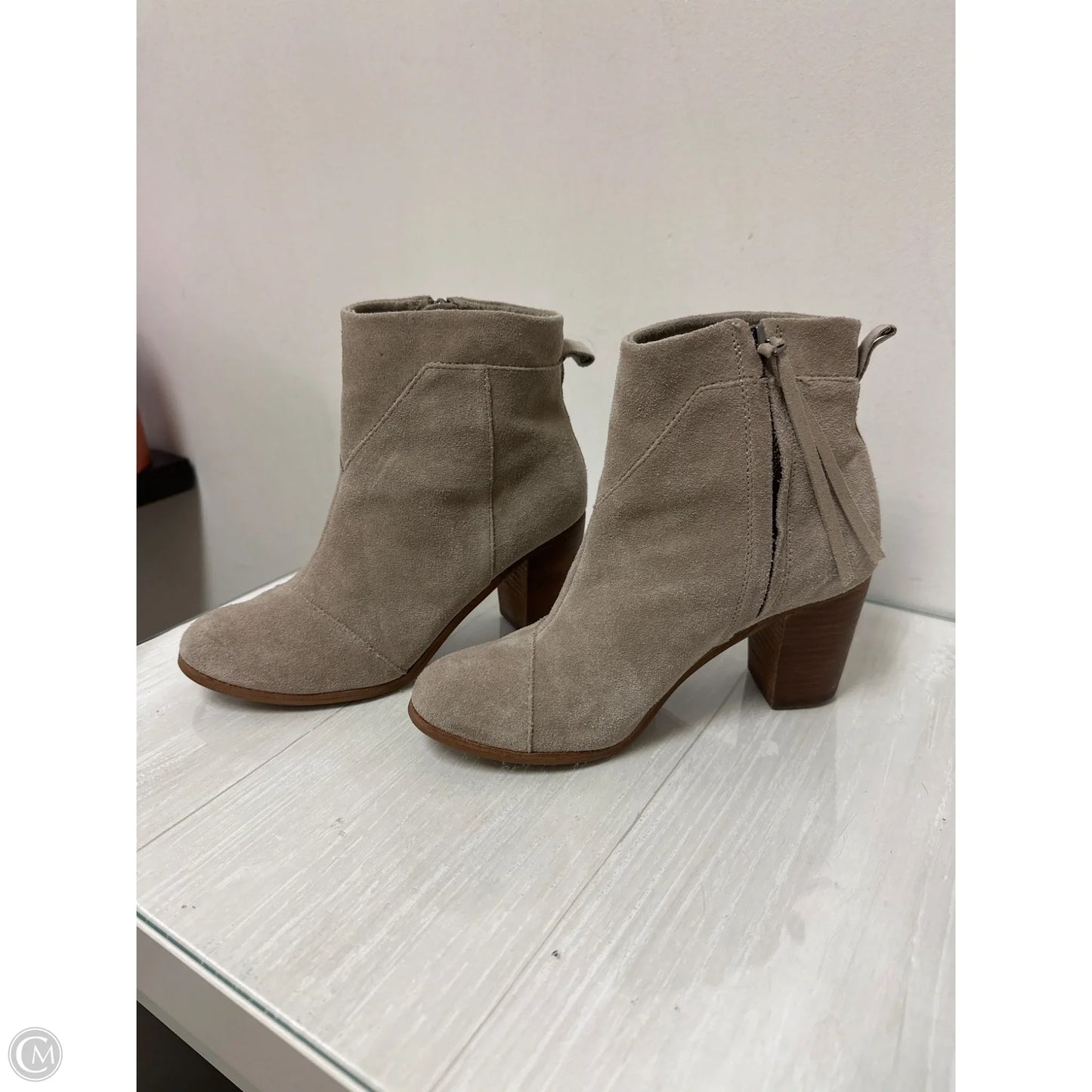 Boots Ankle Heels By Toms In Grey, Size: 8