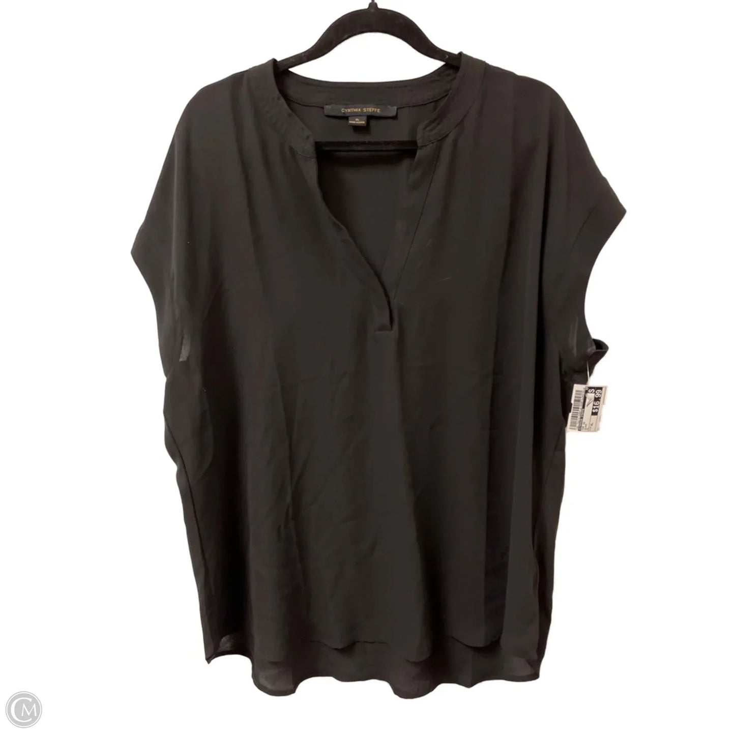 Top Short Sleeve By Cynthia Steffe In Black, Size: Xl