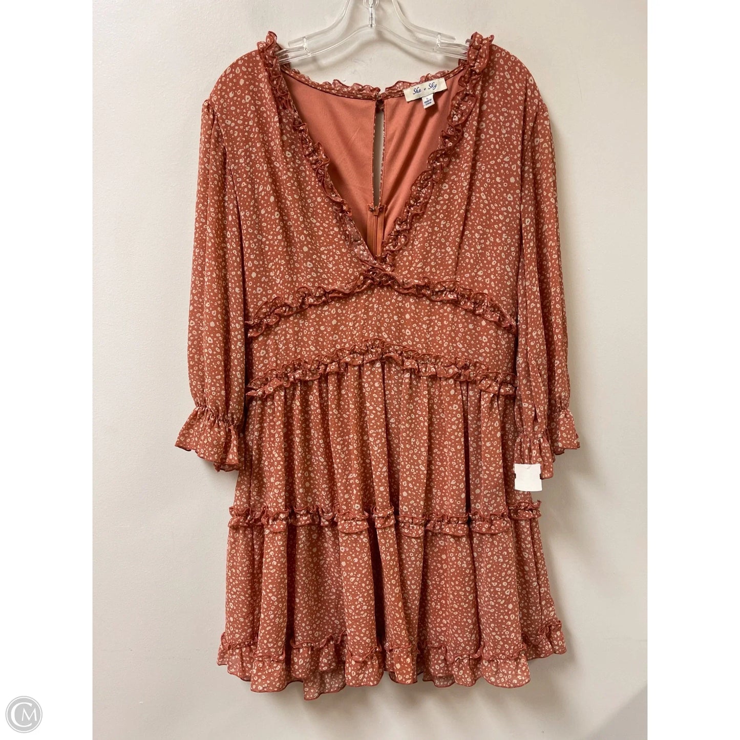 Dress Casual Midi By She + Sky In Orange, Size: L