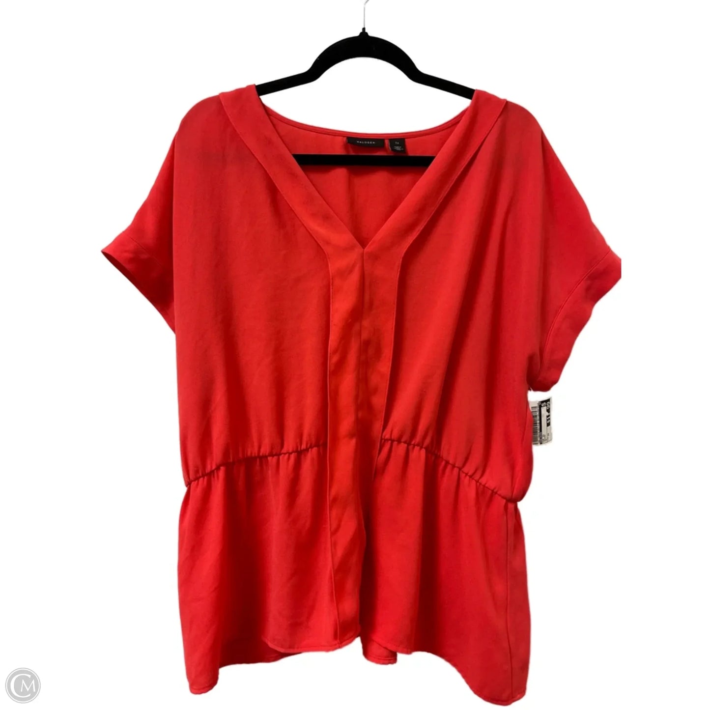 Top Short Sleeve By Halogen In Orange, Size: 1x