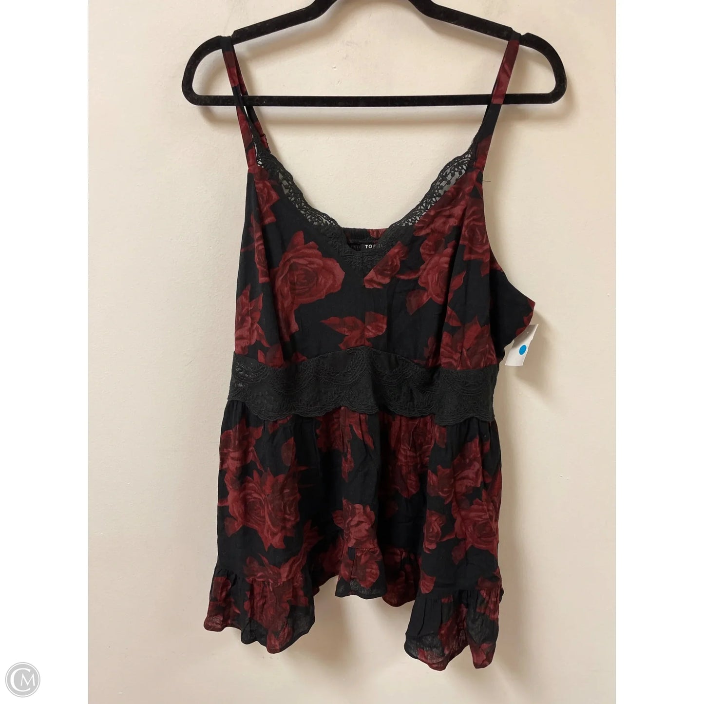 Top Sleeveless By Torrid In Black & Red, Size: 2x