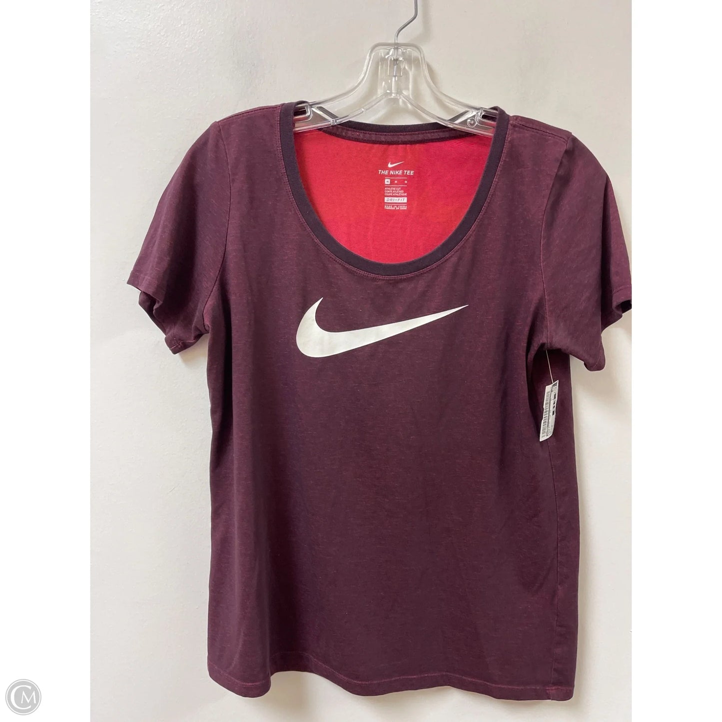 Athletic Top Short Sleeve By Nike In Red, Size: M