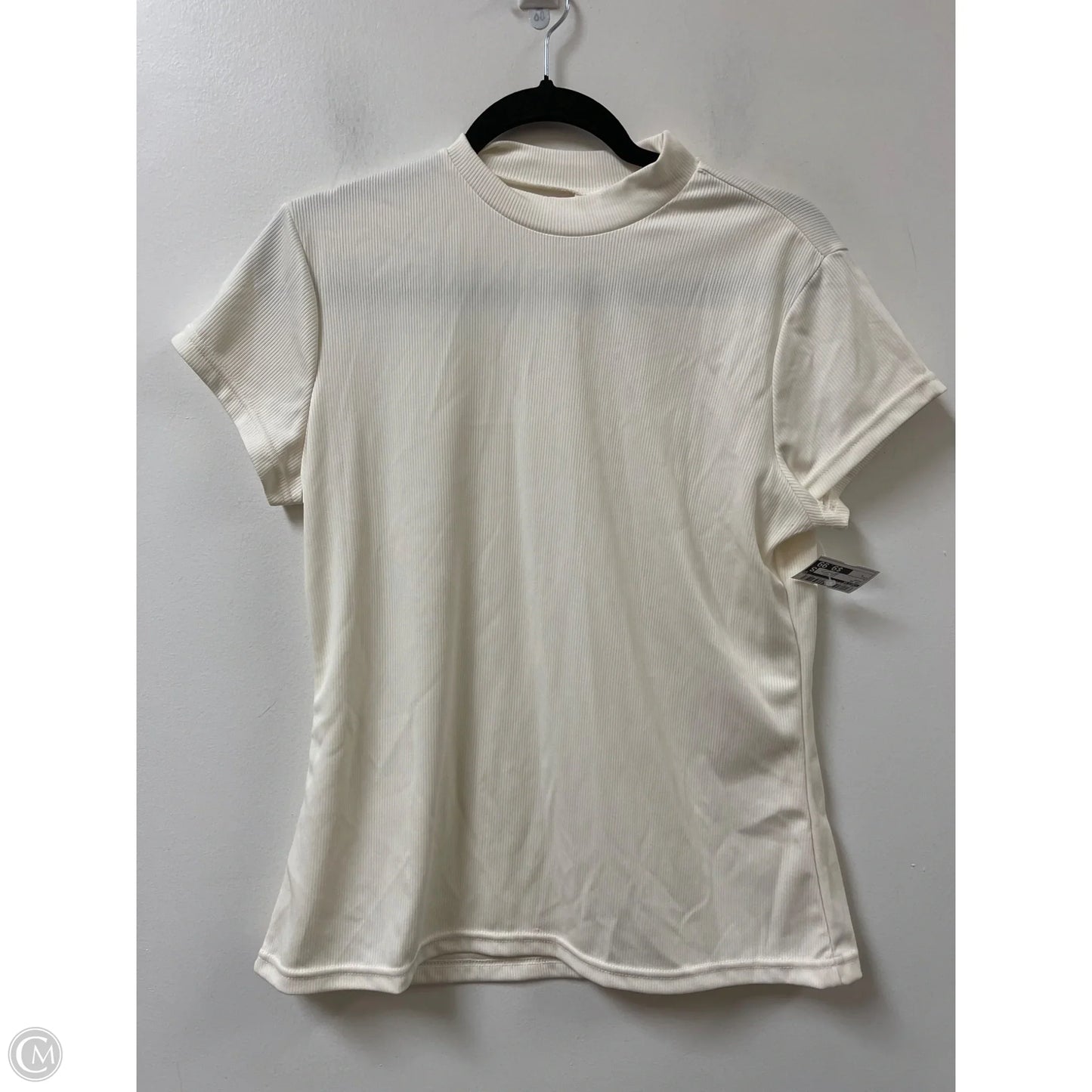 Top Short Sleeve By Just Be In Cream, Size: L