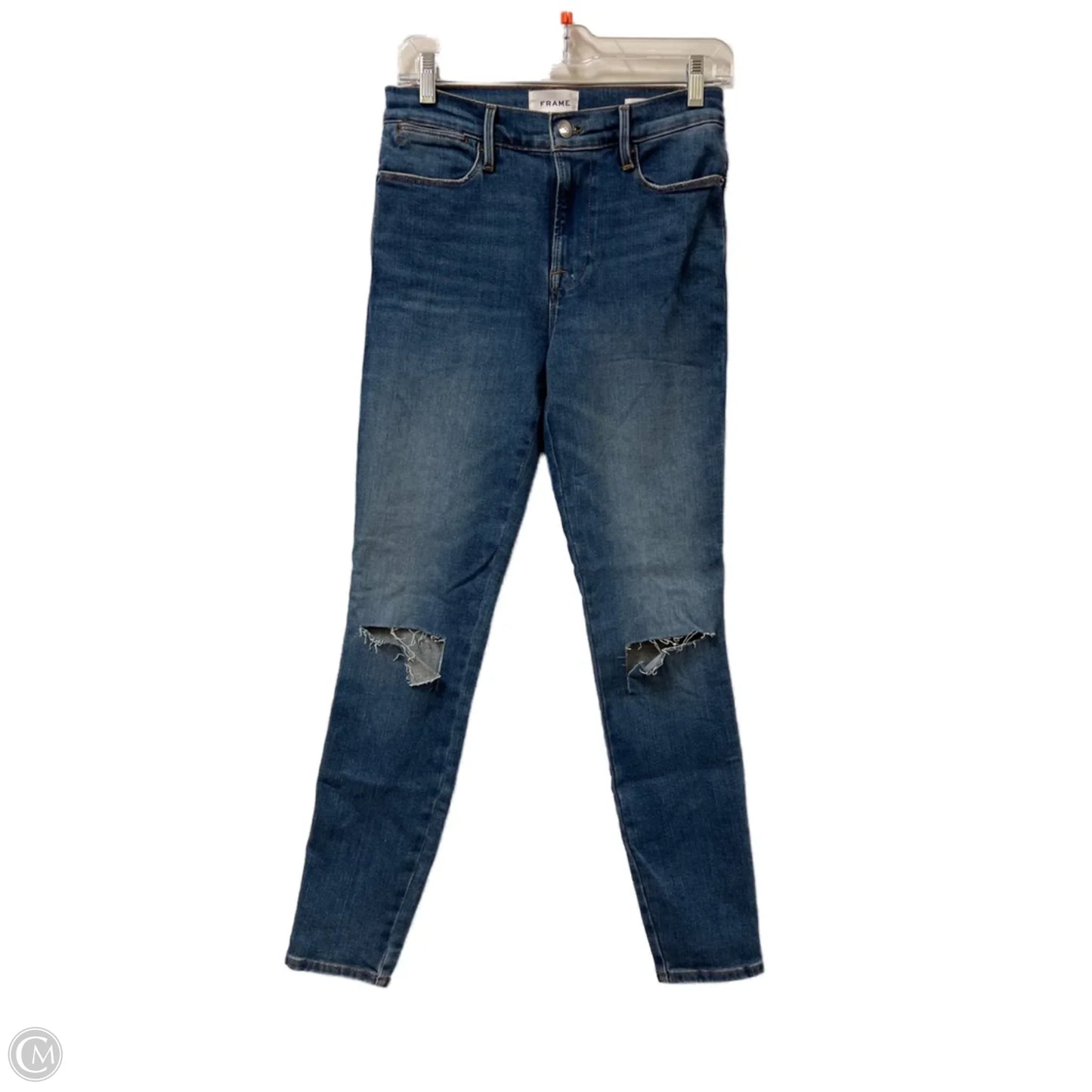 Jeans Skinny By Frame In Blue Denim, Size: 4