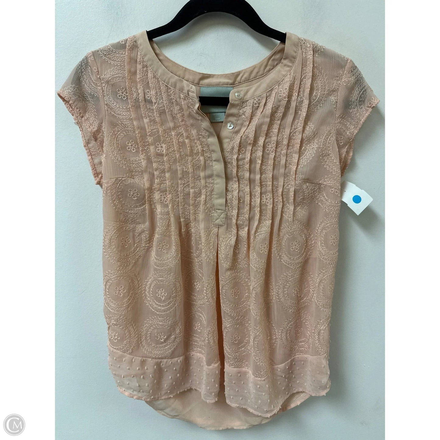 Blouse Short Sleeve By Maeve In Orange, Size: Xsp