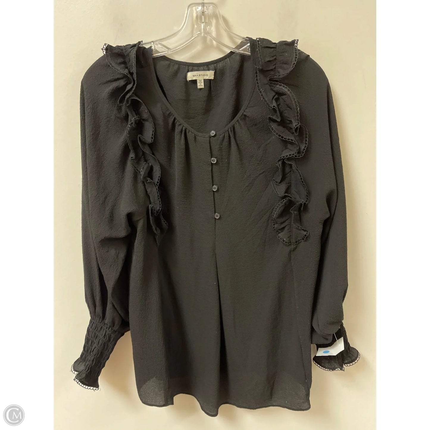 Blouse Long Sleeve By Max Studio In Black, Size: M