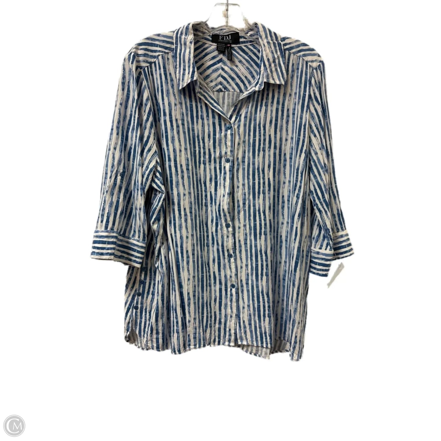 Blouse Long Sleeve By Clothes Mentor In Blue, Size: Xl