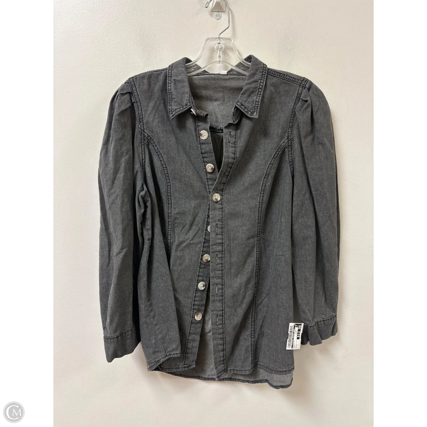 Blouse Long Sleeve By Clothes Mentor In Grey, Size: L