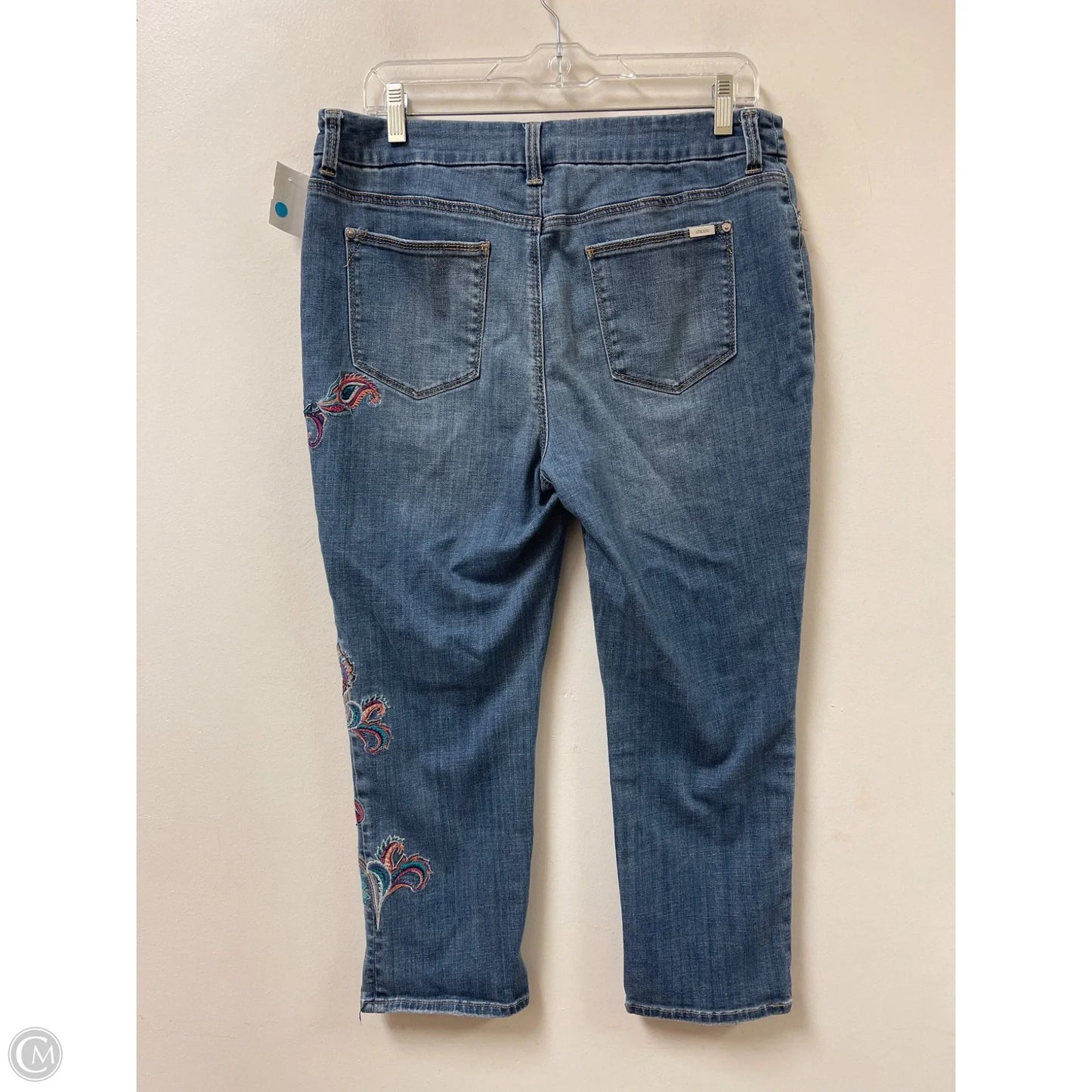 Jeans Cropped By Chicos In Blue Denim, Size: 2p