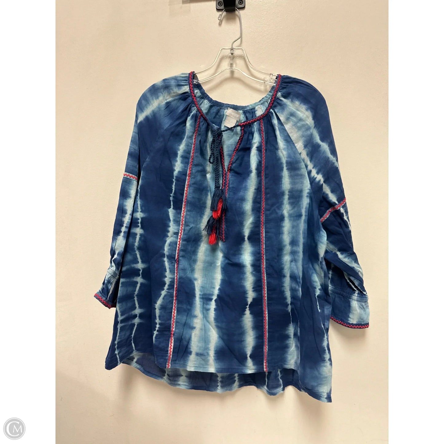Top Long Sleeve By Chicos In Blue, Size: Xl