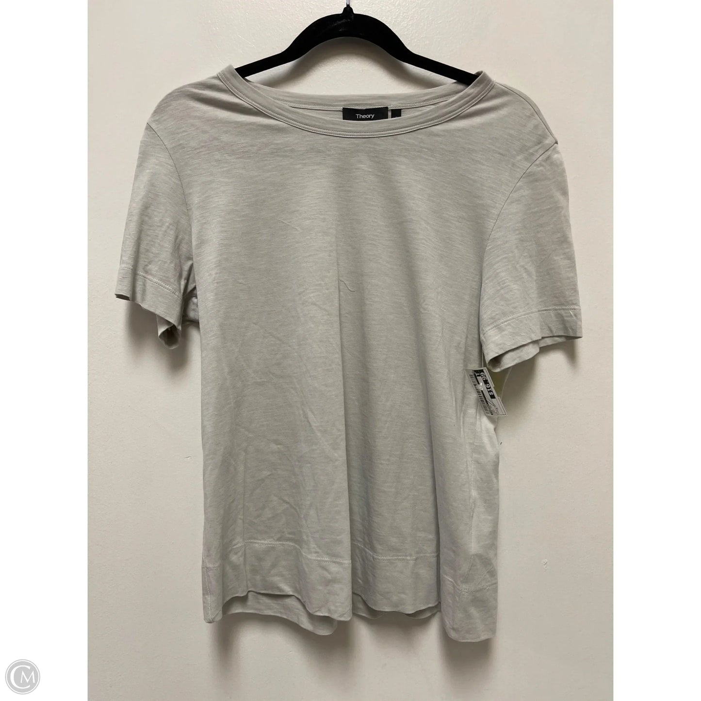 Top Short Sleeve By Theory In Grey, Size: M