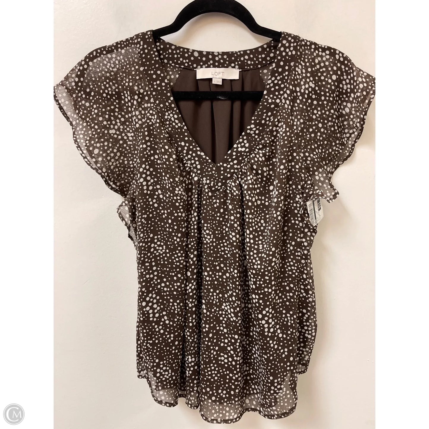 Top Short Sleeve By Loft In Brown, Size: S