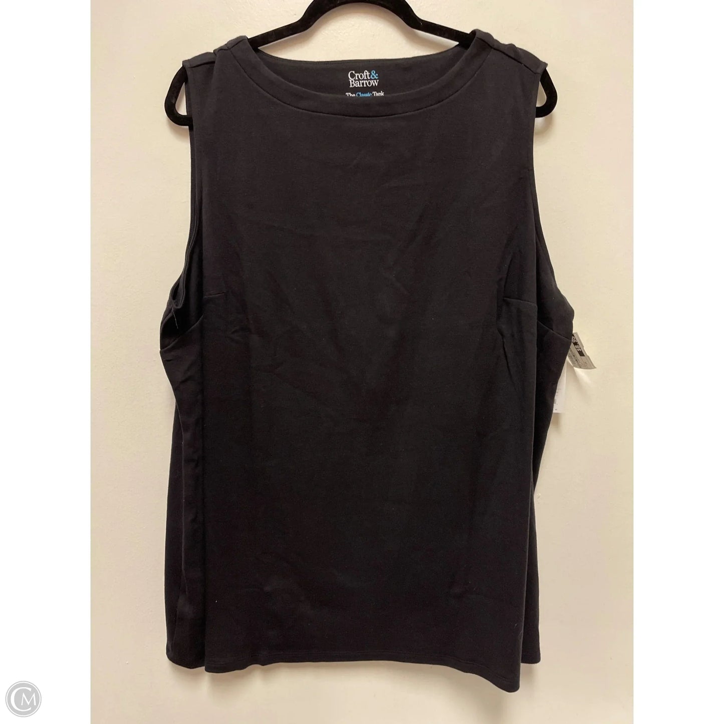 Top Sleeveless By Croft And Barrow In Black, Size: 2x