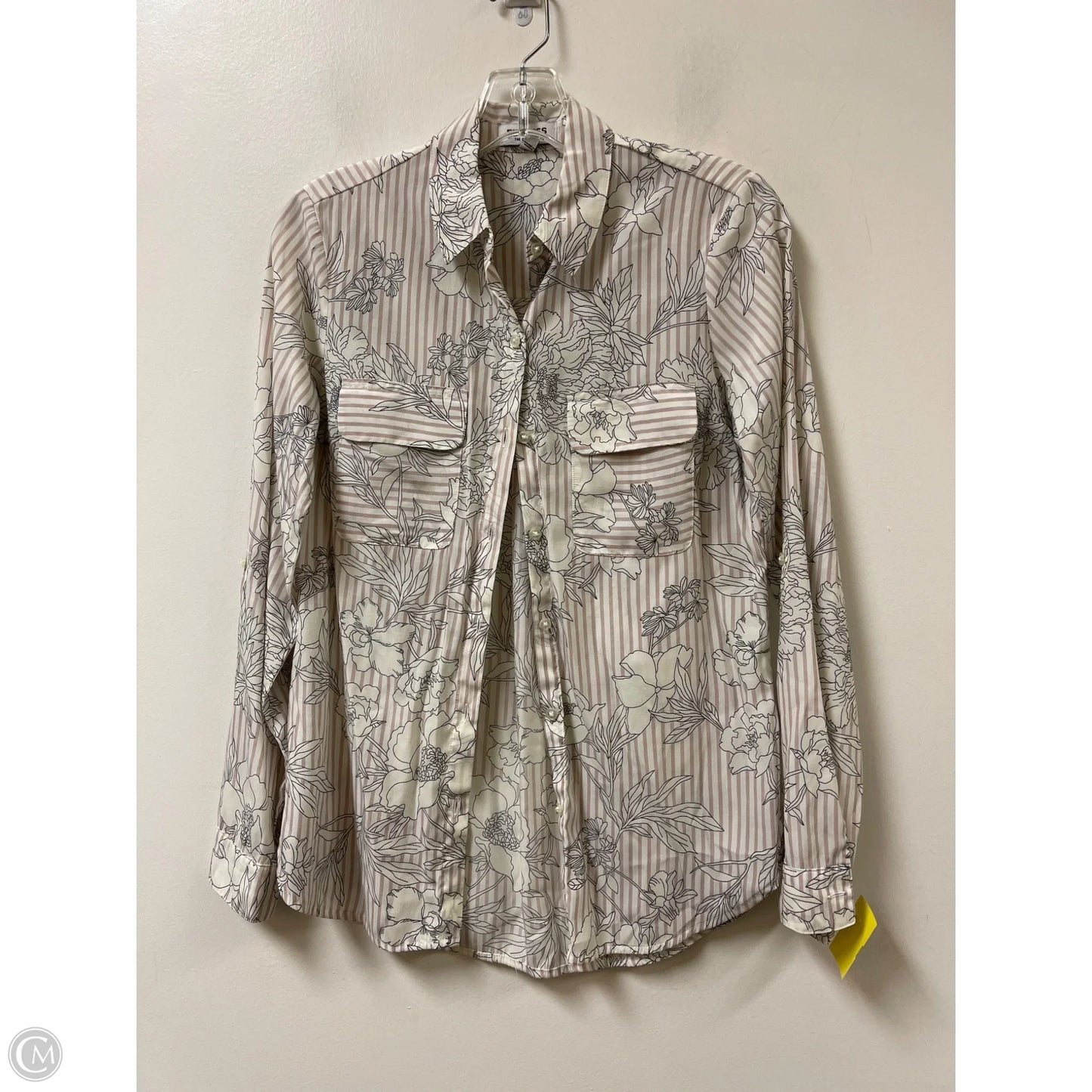 Blouse Long Sleeve By Express In Pink, Size: Xs