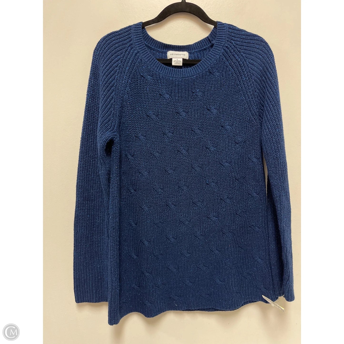 Sweater By Liz Claiborne In Blue, Size: L
