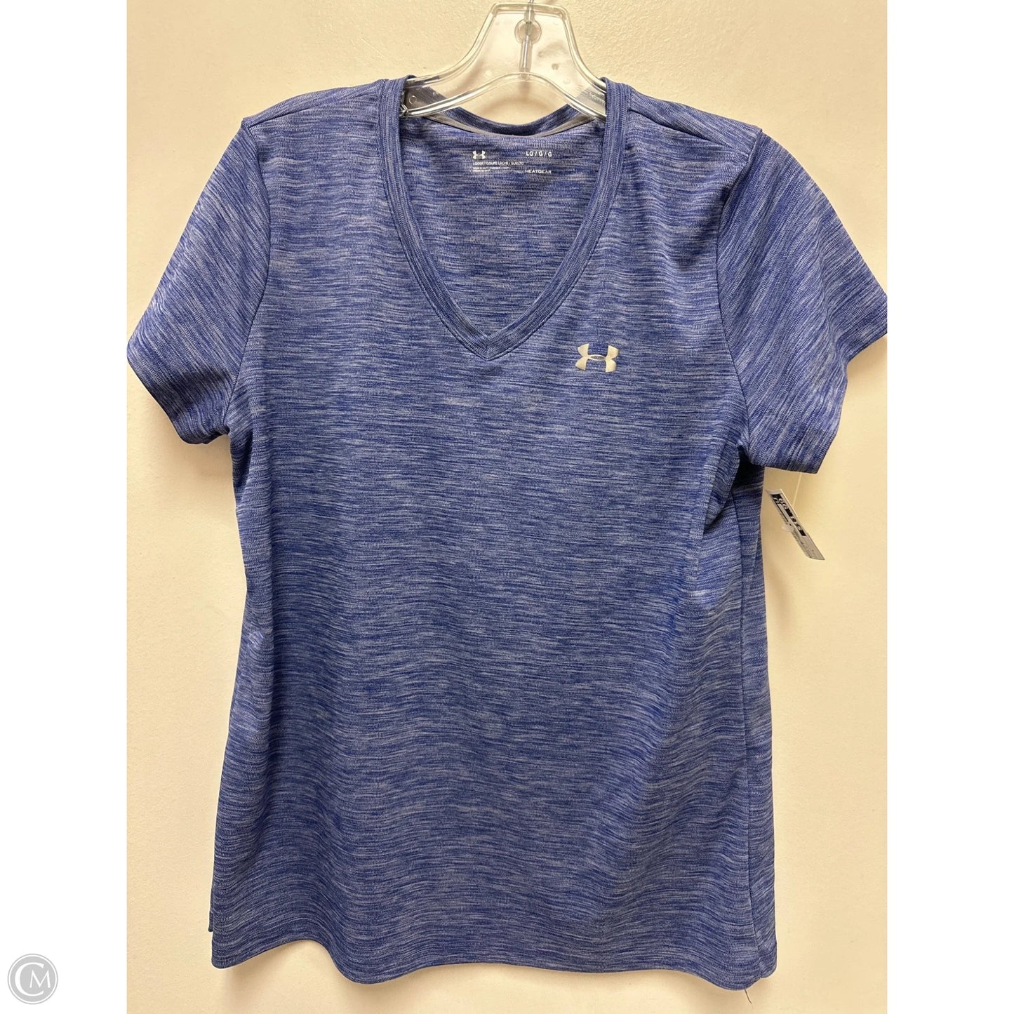 Athletic Top Short Sleeve By Under Armour In Purple, Size: L