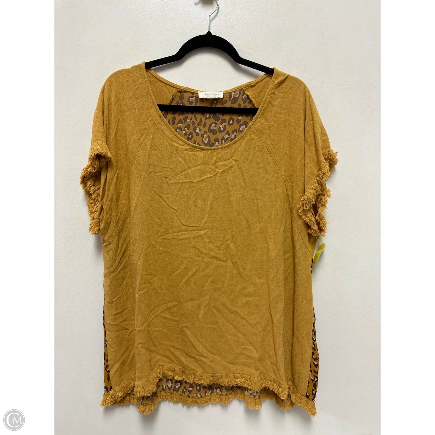 Top Short Sleeve By Umgee In Yellow, Size: 1x