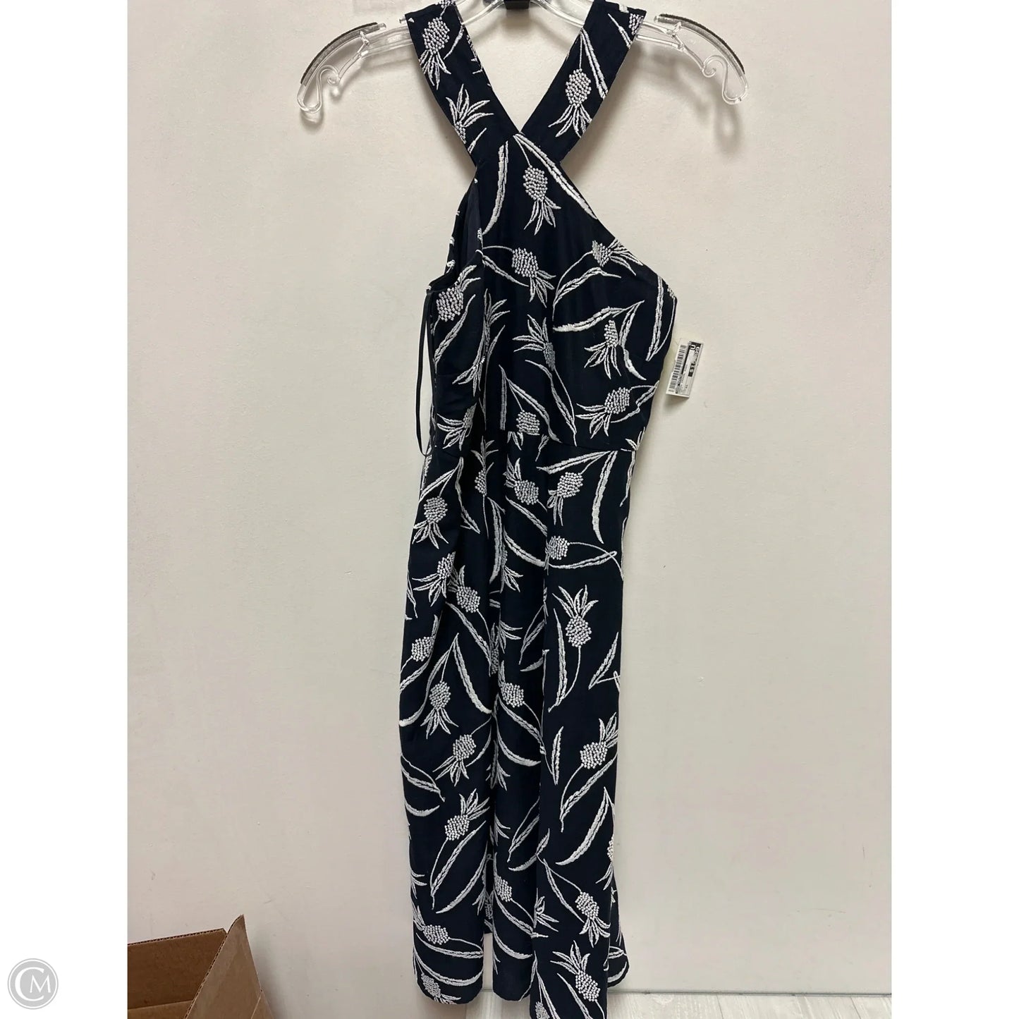 Dress Casual Midi By Ann Taylor In Navy, Size: Xs