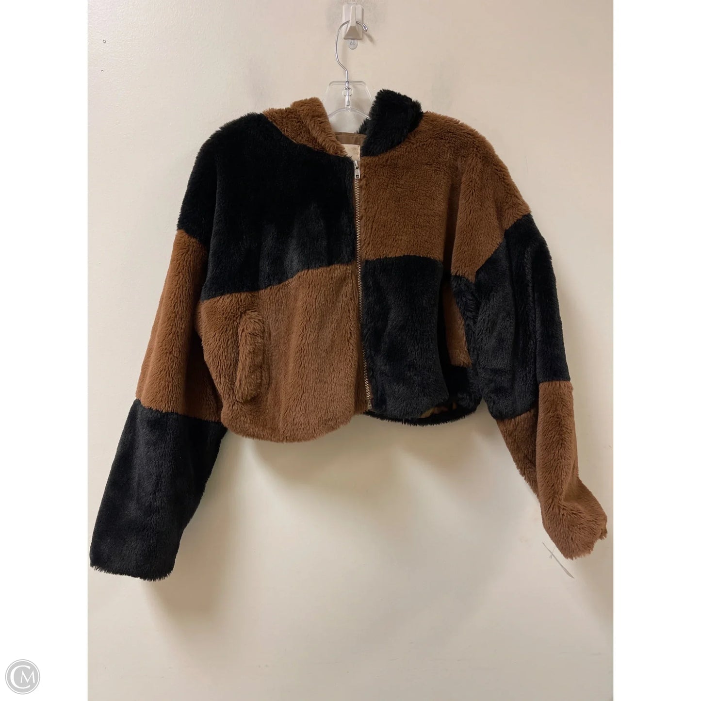 Jacket Faux Fur & Sherpa By Altard State In Black & Brown, Size: S