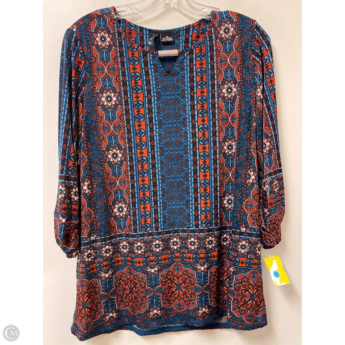 Top Long Sleeve By New Directions In Blue & Orange, Size: M