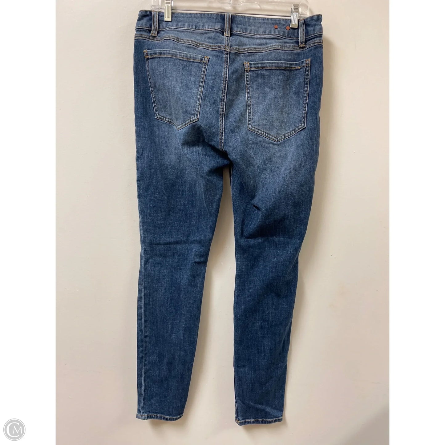 Jeans Skinny By Cabi In Blue Denim, Size: 12