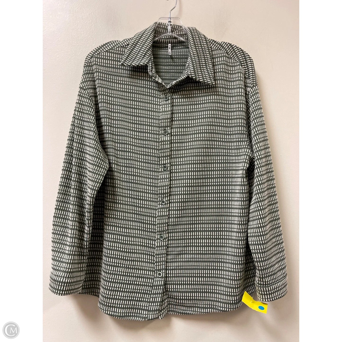 Blouse Long Sleeve By Clothes Mentor In Green, Size: M