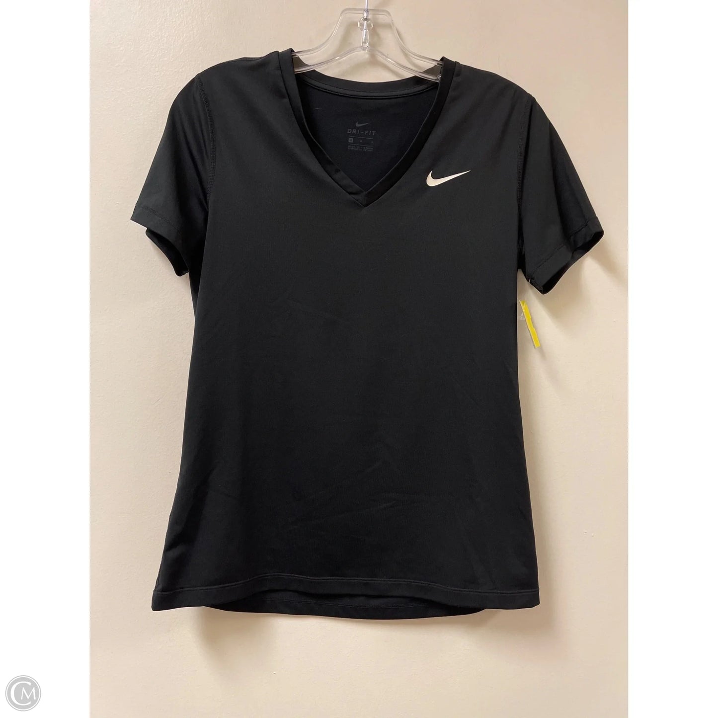 Athletic Top Short Sleeve By Nike In Black, Size: M