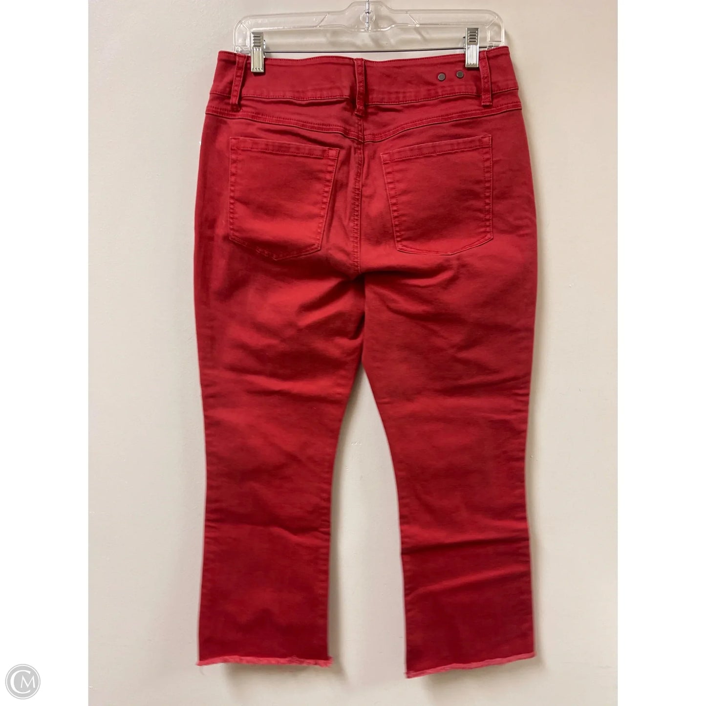 Jeans Cropped By Cabi In Red, Size: 8