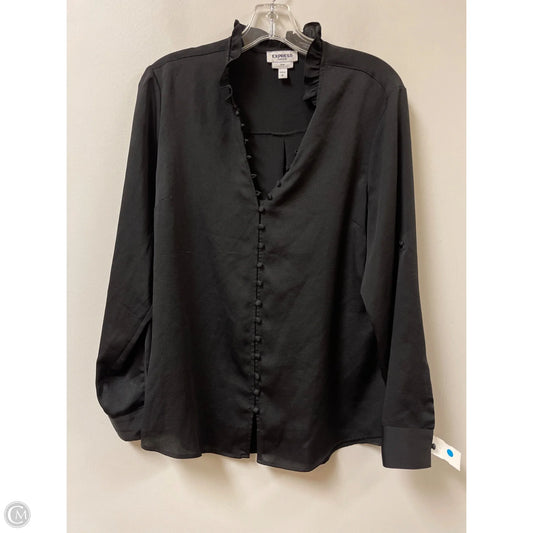 Blouse Long Sleeve By Express In Black, Size: L