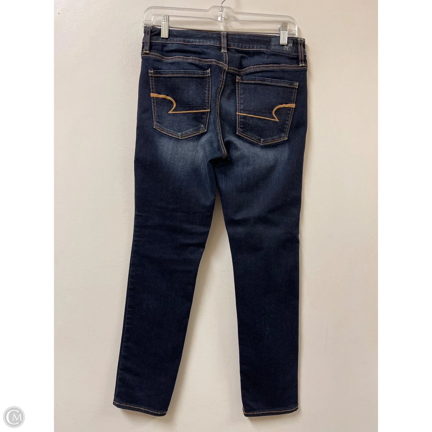Jeans Skinny By American Eagle In Blue Denim, Size: 8