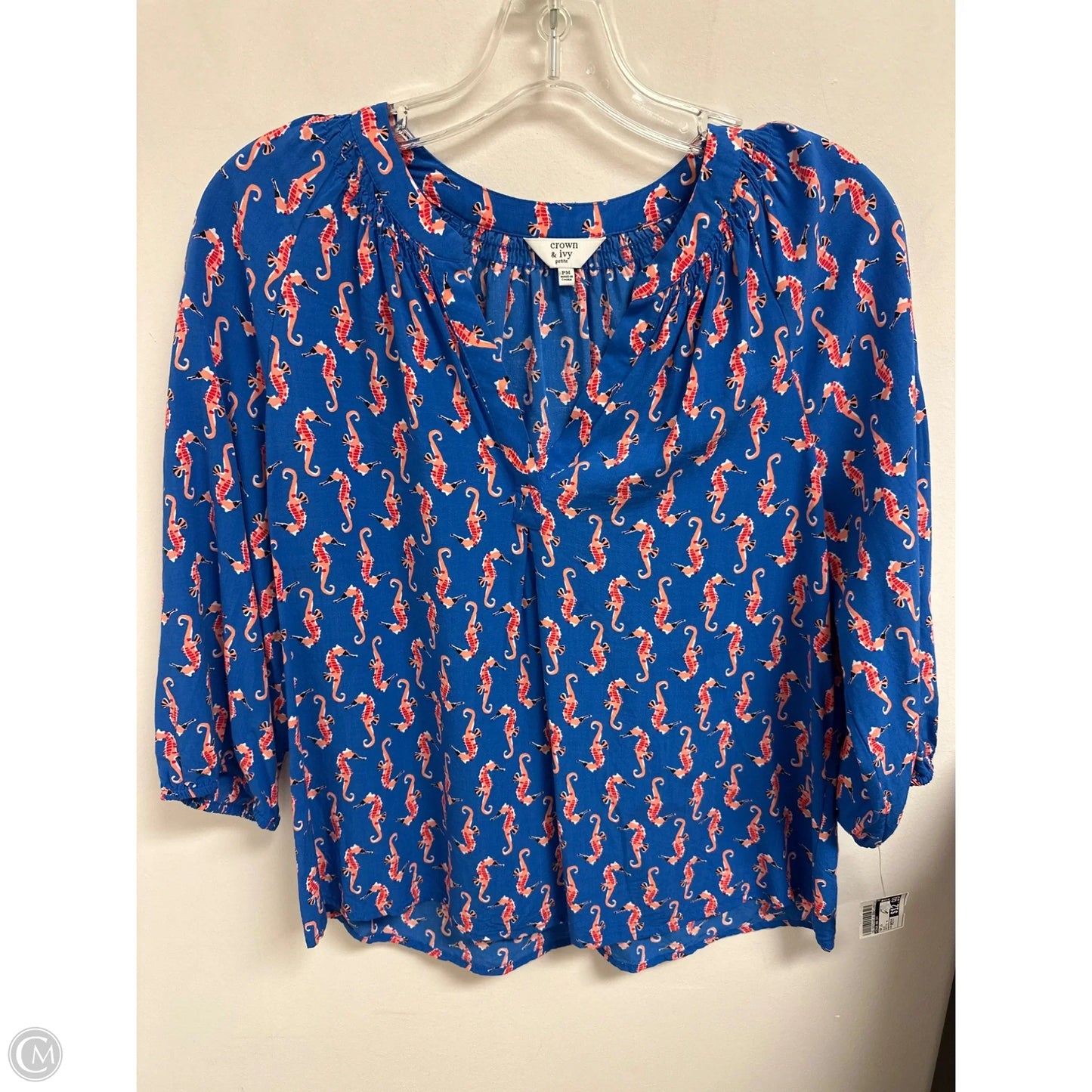 Top Long Sleeve By Crown And Ivy In Blue, Size: Petite M