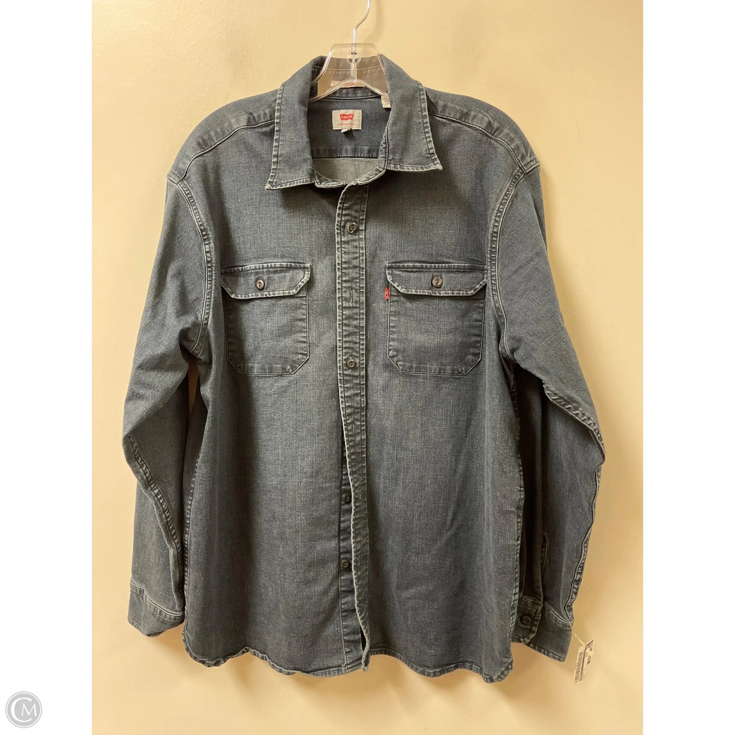 Blouse Long Sleeve By Levis In Blue, Size: L