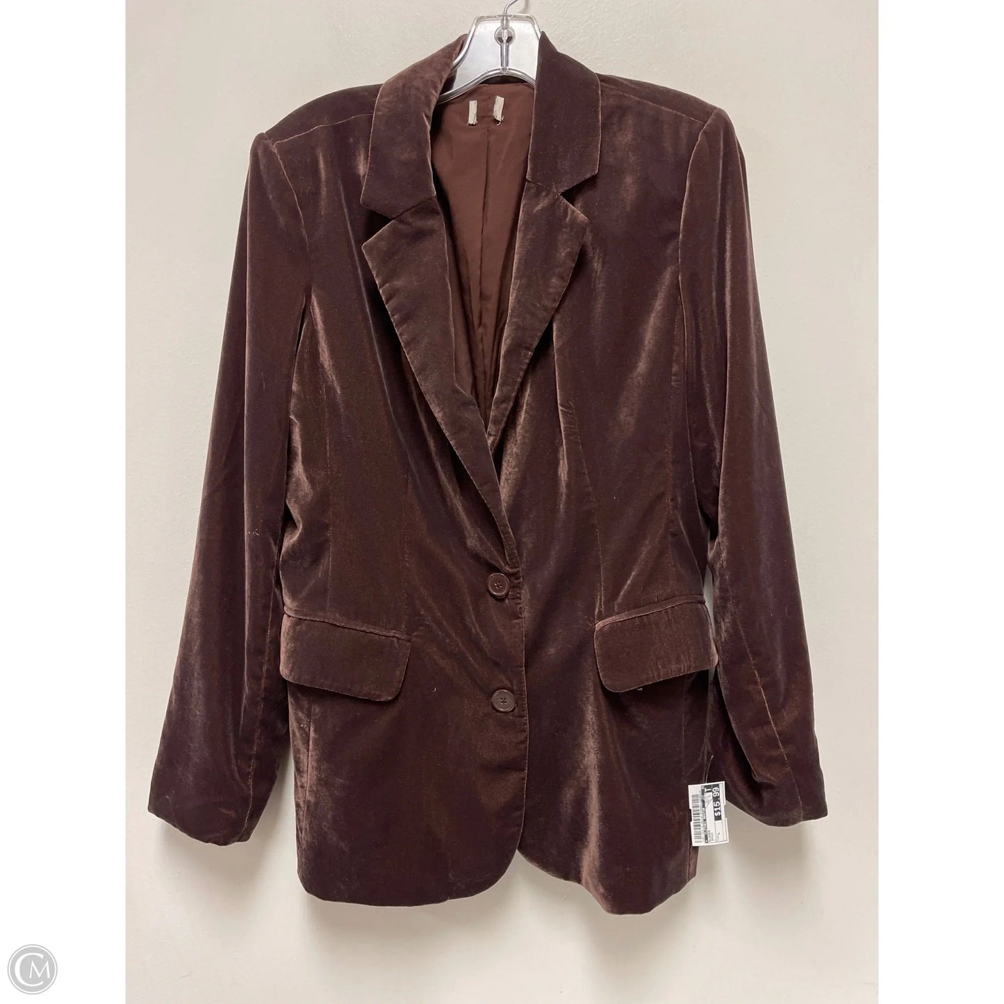Blazer By Clothes Mentor In Brown, Size: L