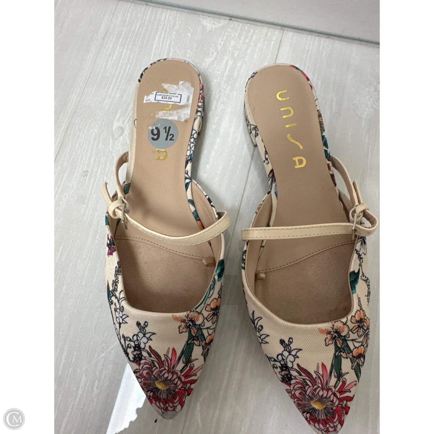 Sandals Flats By Unisa In Floral Print, Size: 9.5