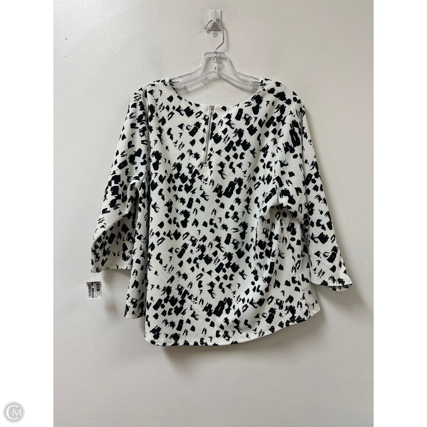 Top Long Sleeve By Melloday In Black & White, Size: 1x