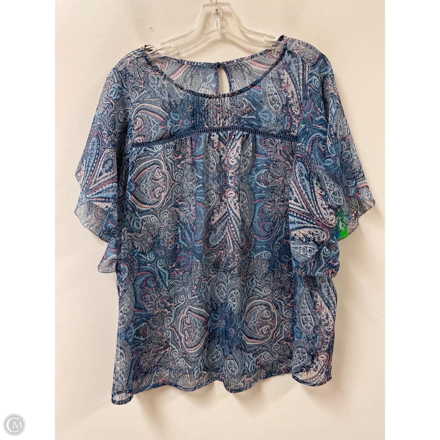 Top Short Sleeve By Clothes Mentor In Paisley Print, Size: Xl