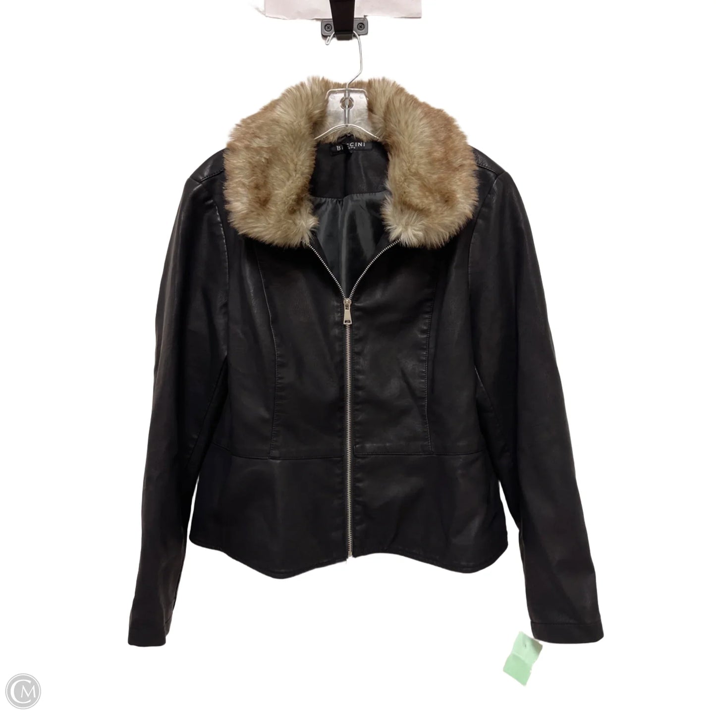 Jacket Moto By Baccini In Black, Size: Xlp