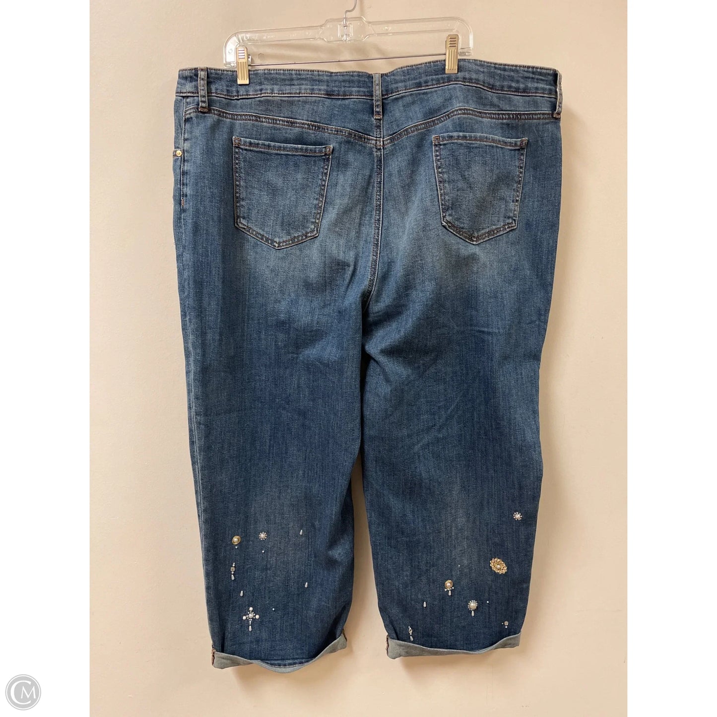 Jeans Cropped By Chicos In Blue Denim, Size: 20