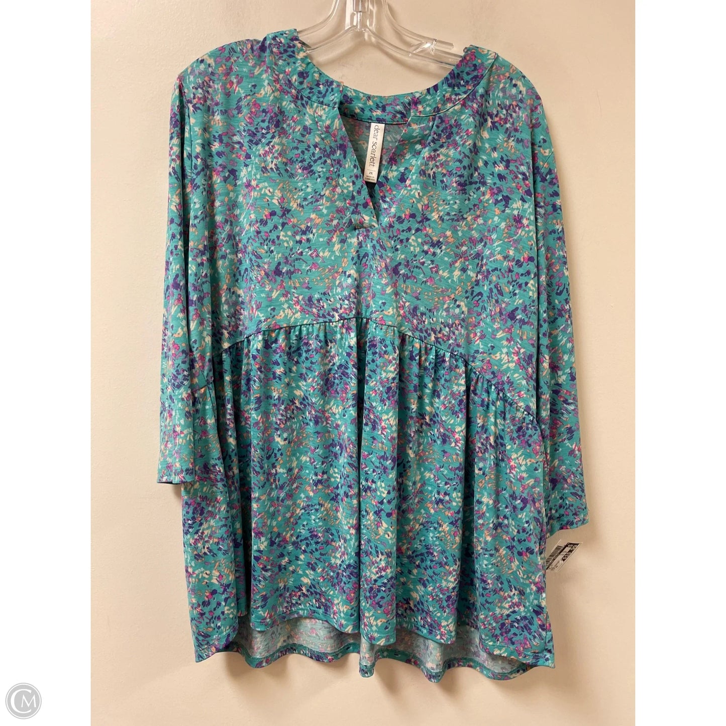 Top Long Sleeve By Clothes Mentor In Teal, Size: 2x