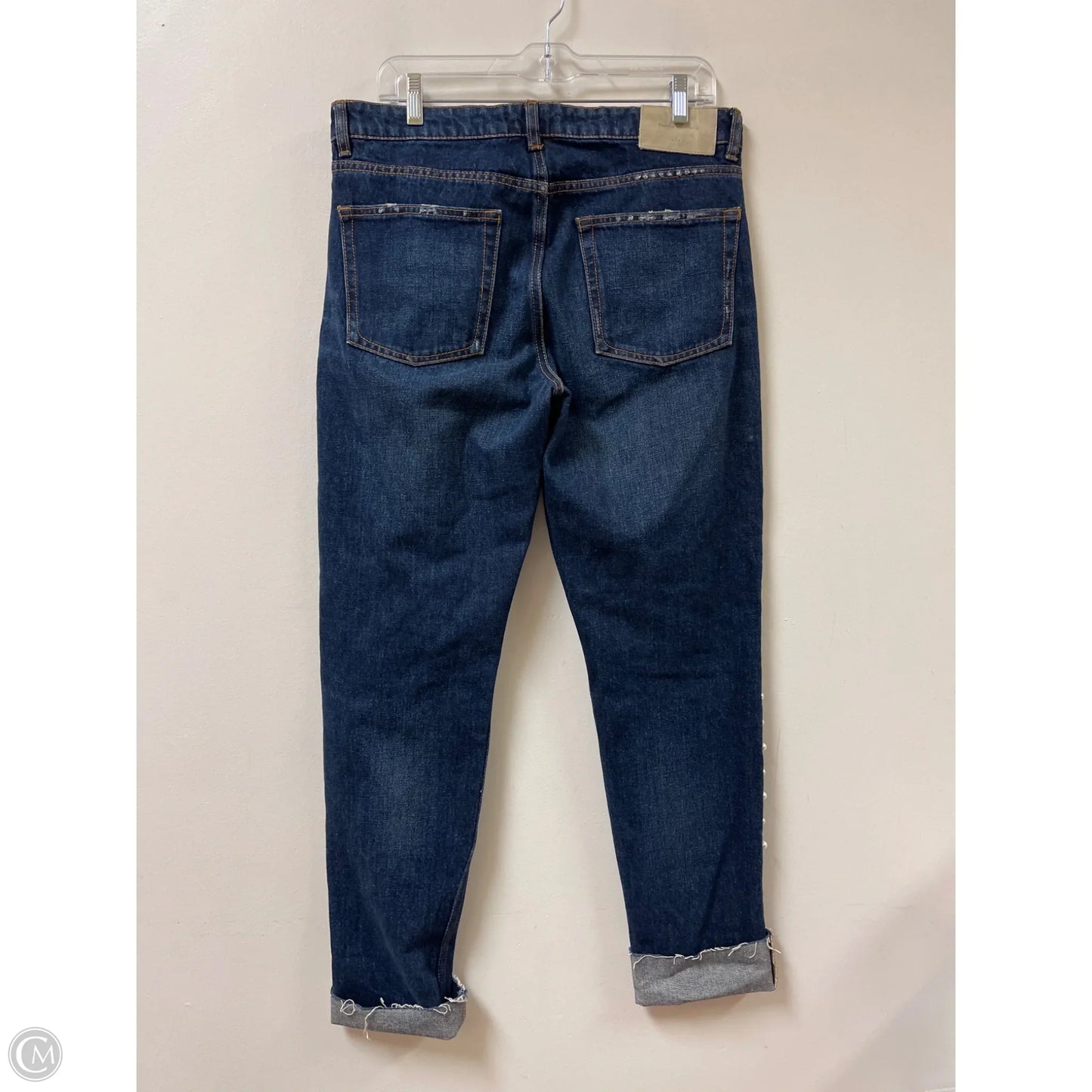 Jeans Straight By Zara In Blue Denim, Size: 8