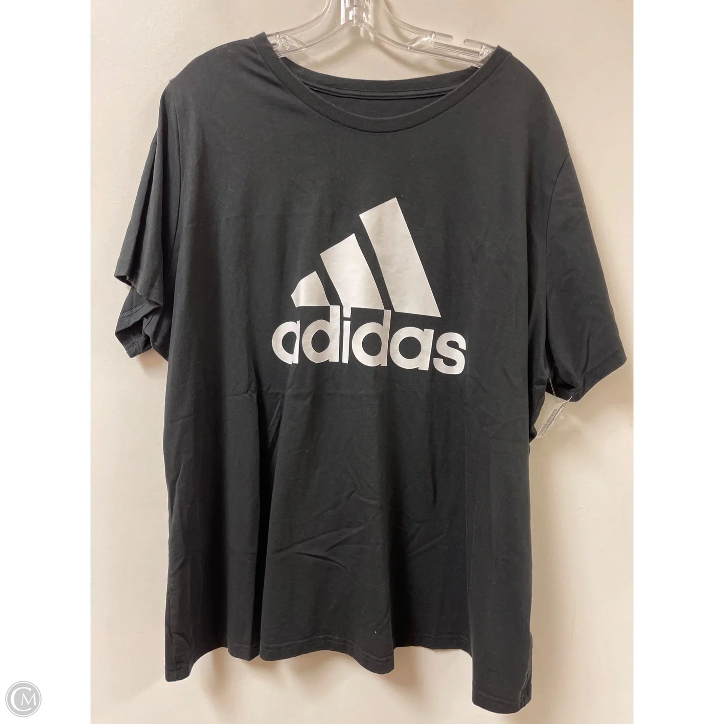 Athletic Top Short Sleeve By Adidas In Black, Size: 4x