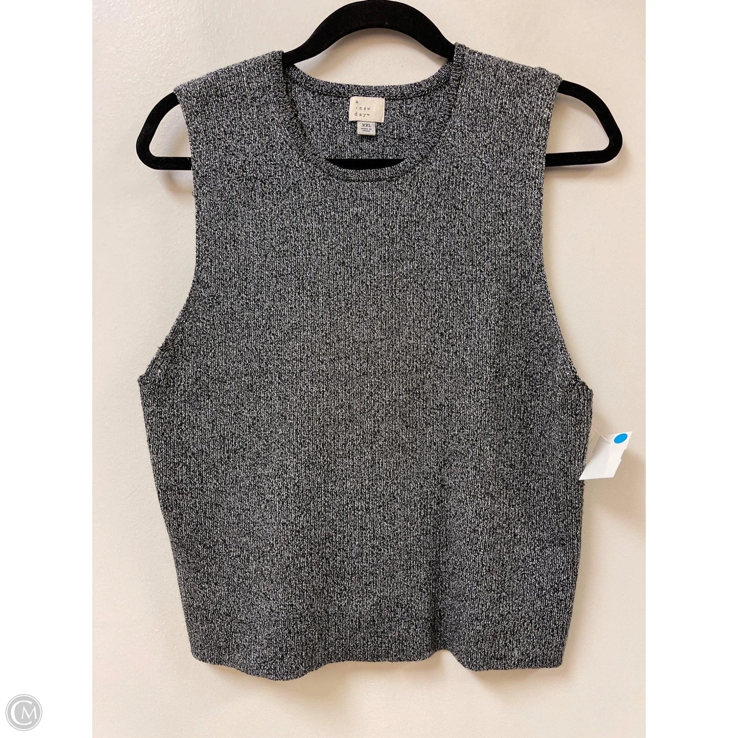 Sweater Short Sleeve By A New Day In Grey, Size: 1x